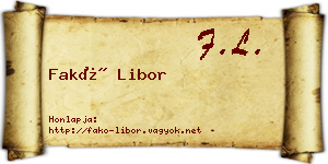 Fakó Libor névjegykártya